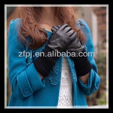 Mode Dame strickte Manschette Leder Hand Handschuh
